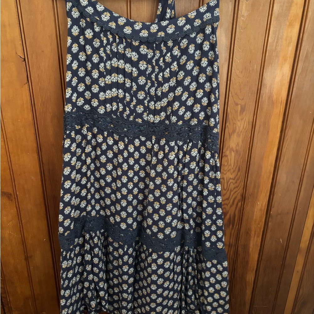 Hollister Dark Blue Floral Dress